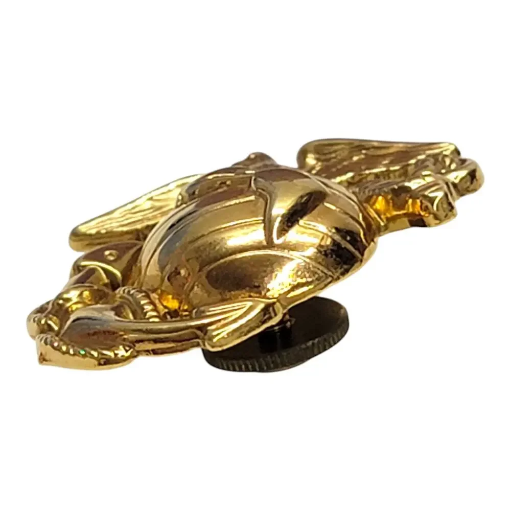 USMC EGA Eagle Globe Anchor Hat Pin Screw Back Gold Tone Marine Cap Insignia